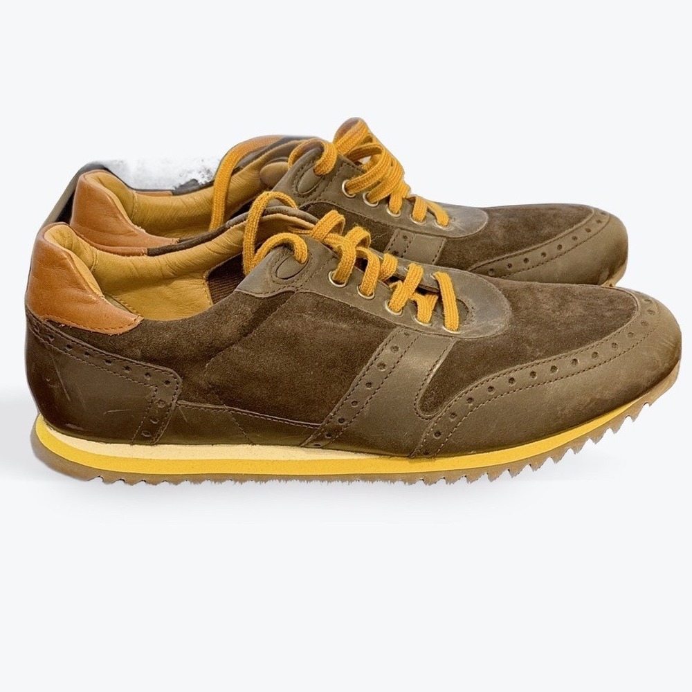 Johnston & Murphy J&M 1850 Mens 8.5‎ M Brown Suede Leather Wingtip Sneakers J16